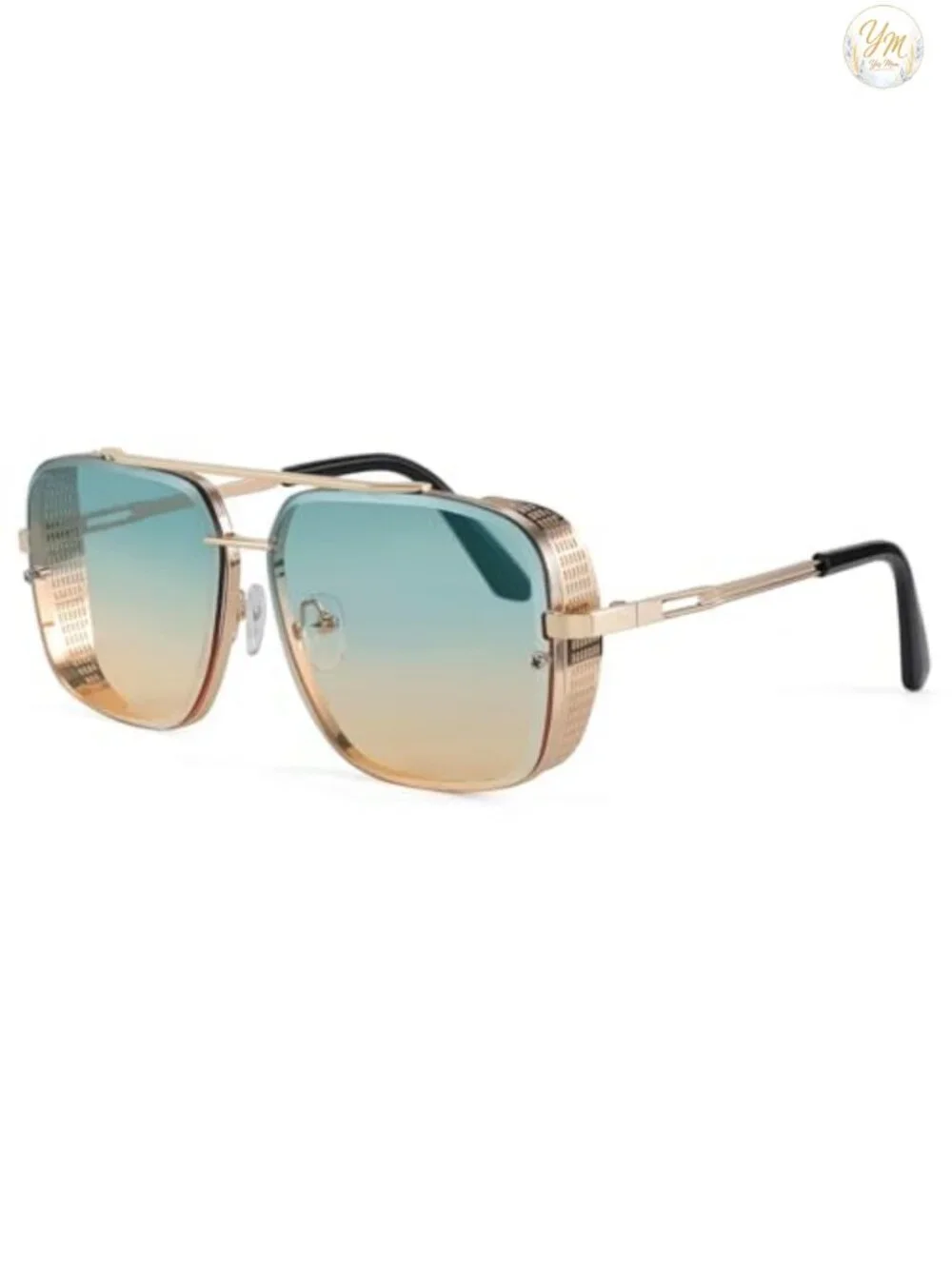 Vintage Square Aviator Sunglasses Metal Frame Polarized UV400 Driving Fishing